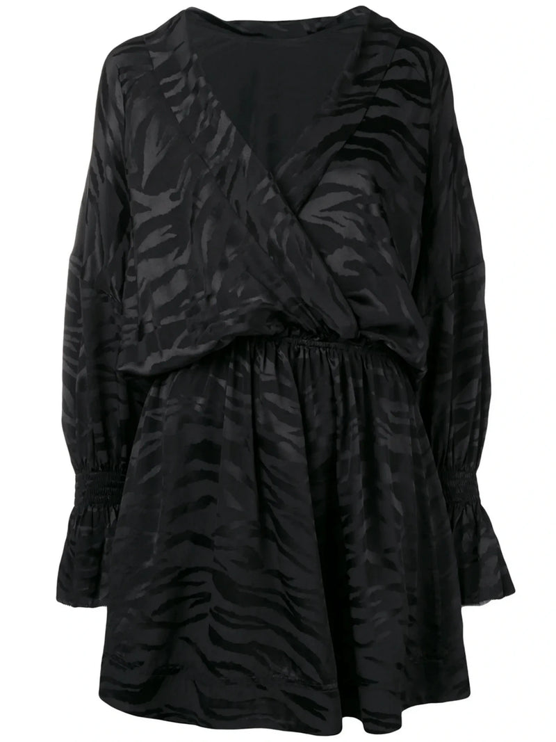 Tiger Print Black Dress