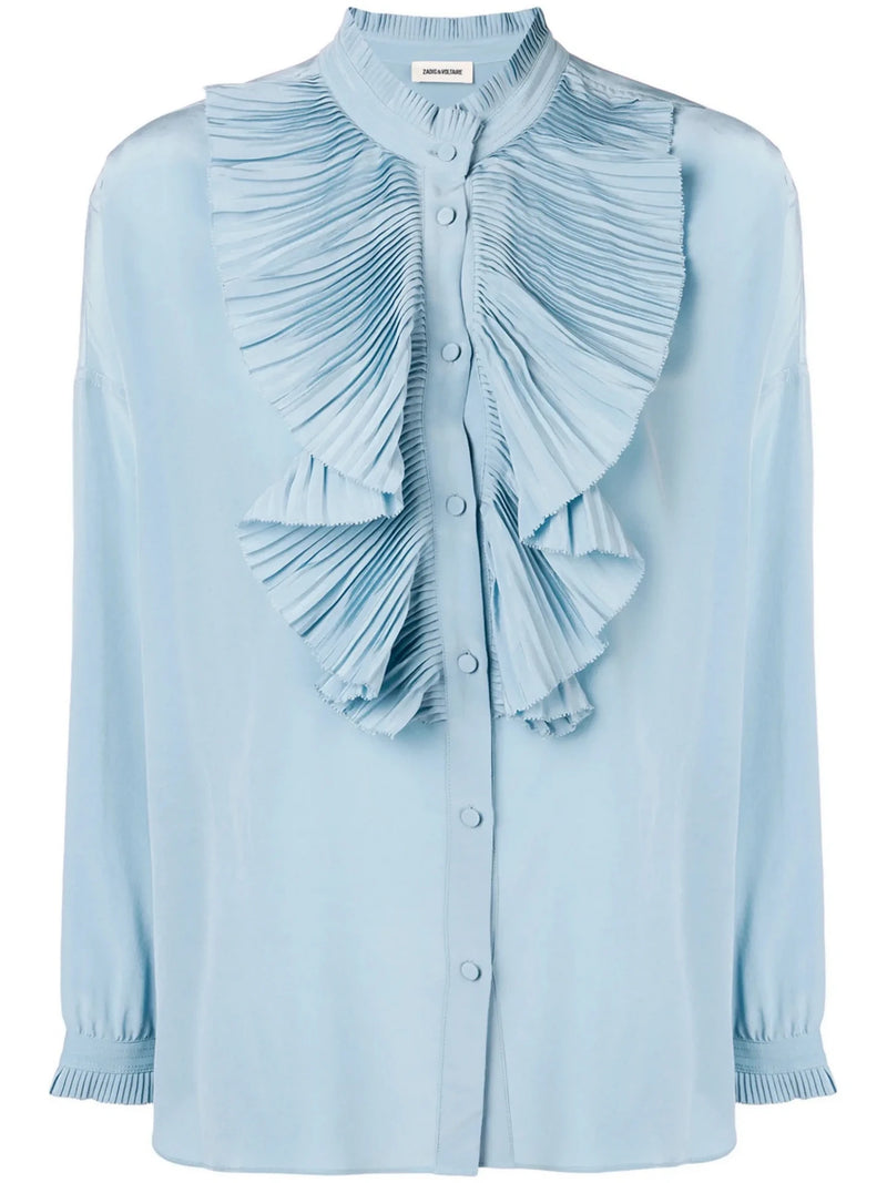 Pleated Blue Shirt