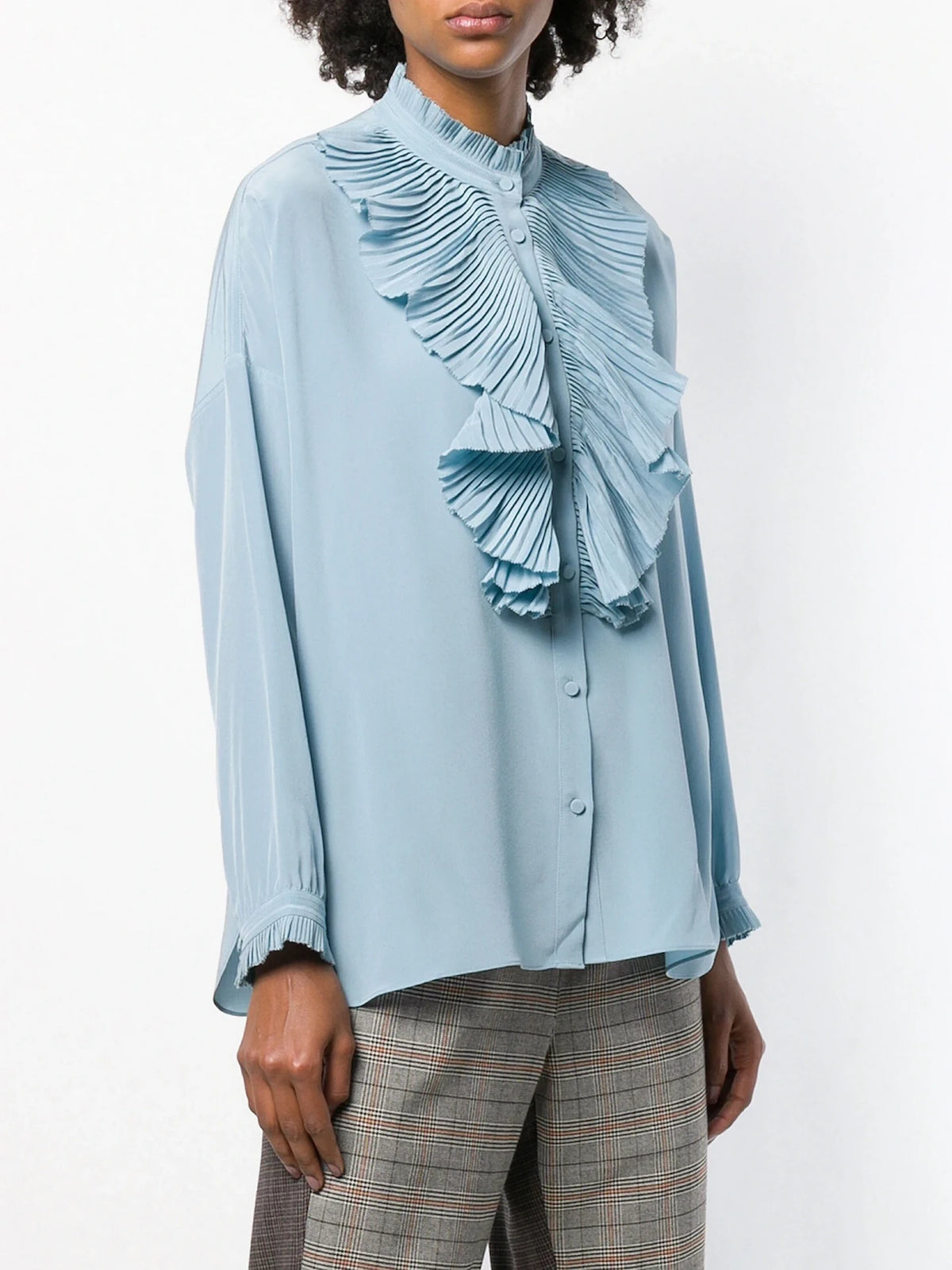 Pleated Blue Shirt