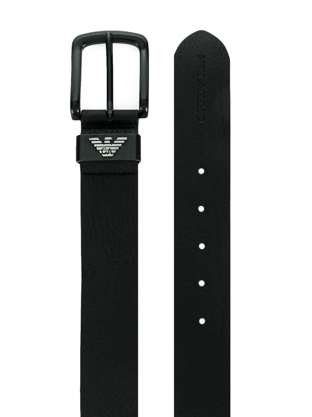 Textured Black Leather Belt