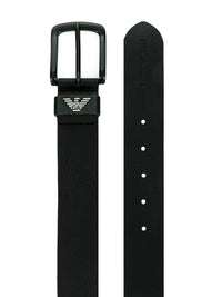 Textured Black Leather Belt