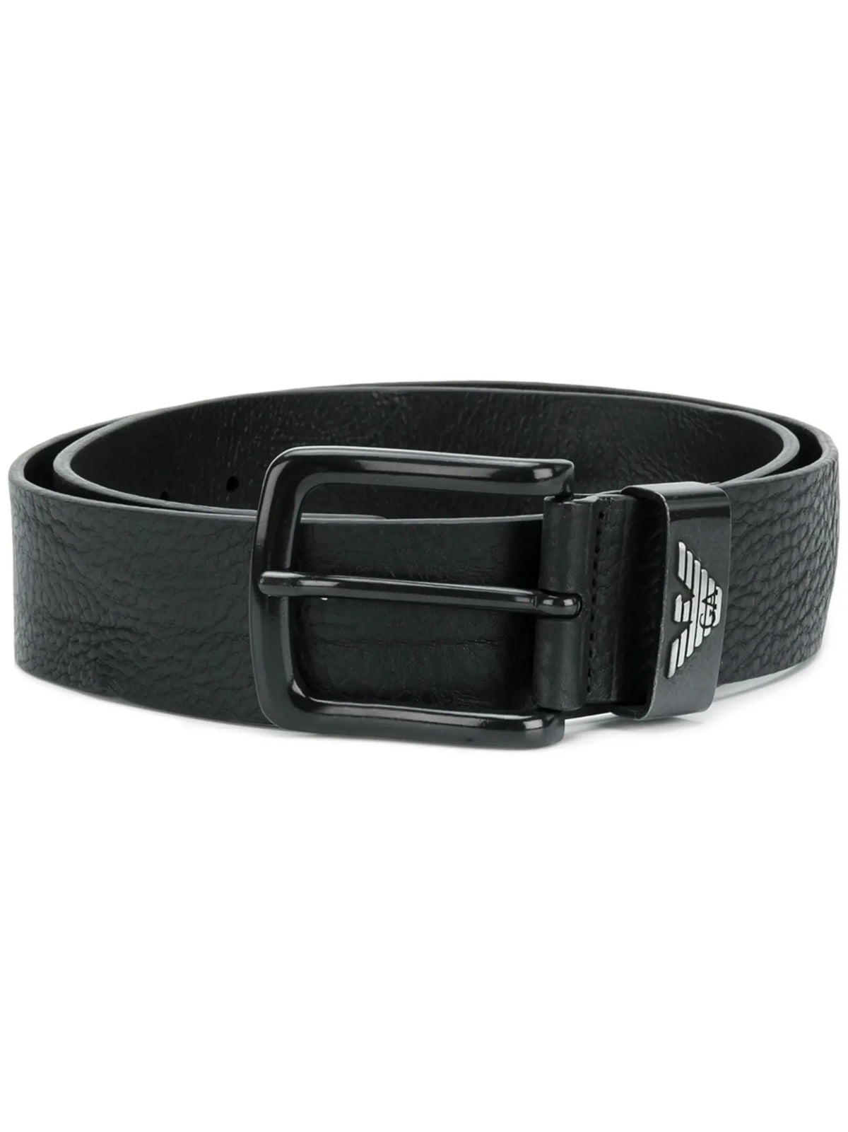Textured Black Leather Belt