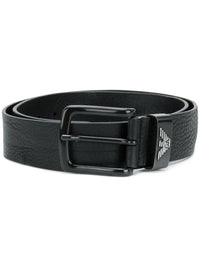 Textured Black Leather Belt