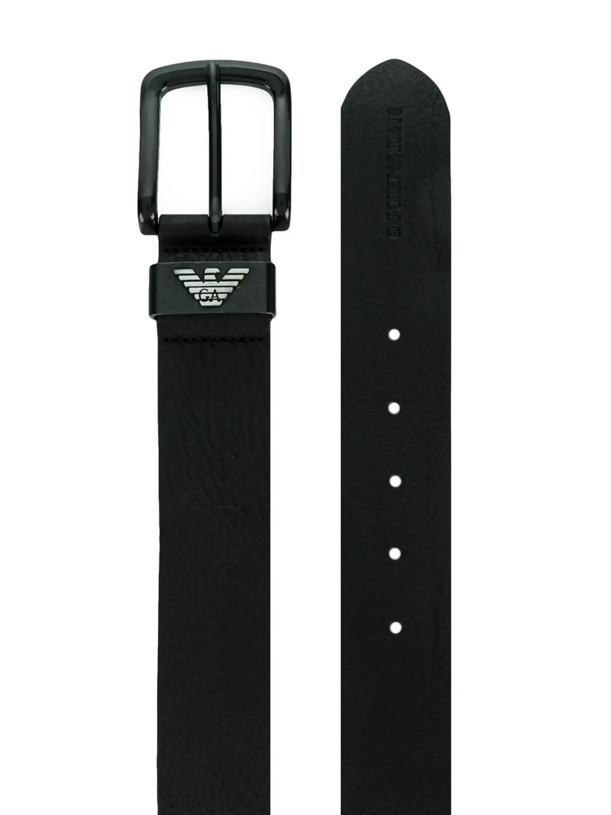 Textured Black Leather Belt