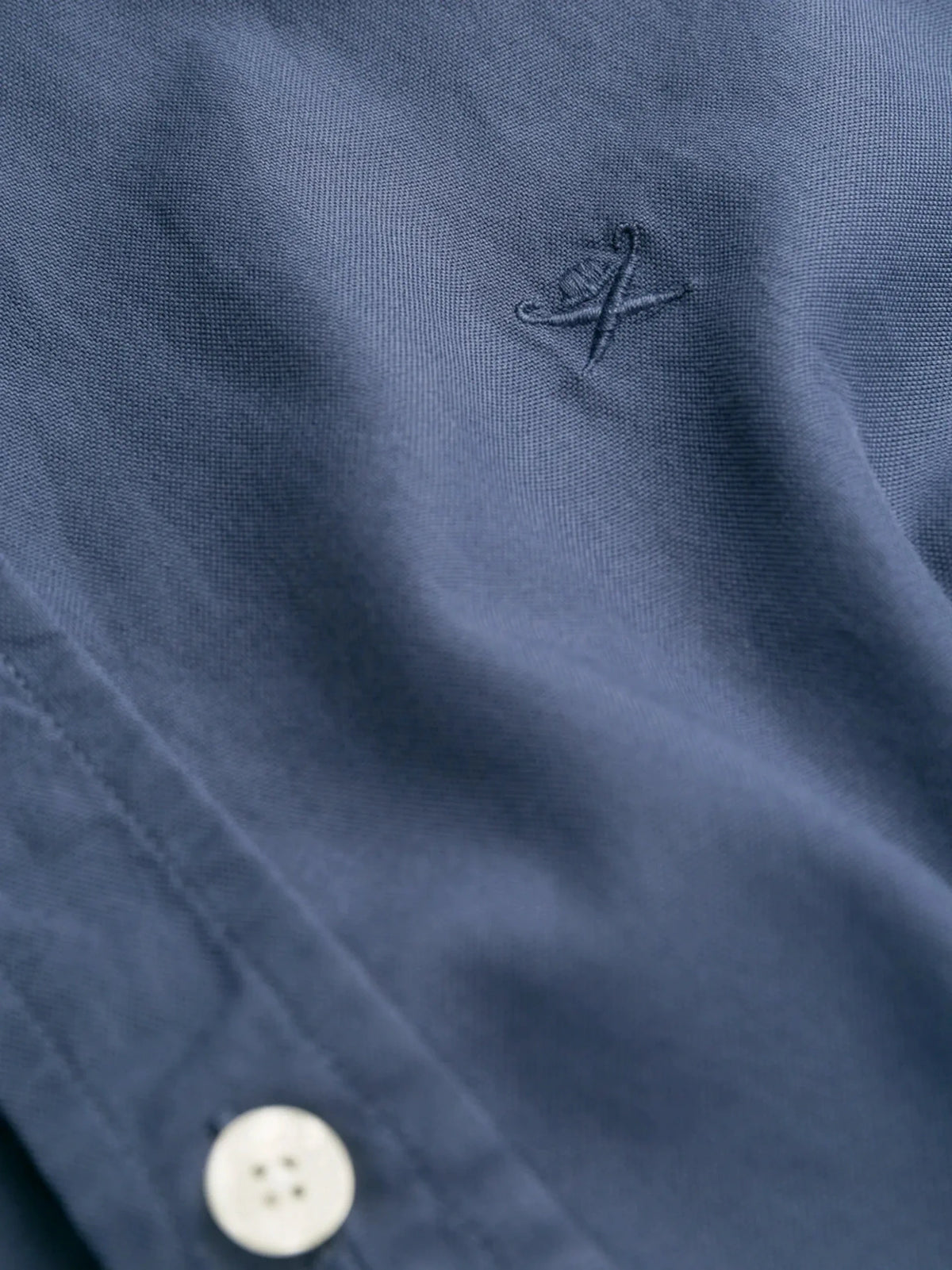 Embroidered Logo Navy Blue Shirt