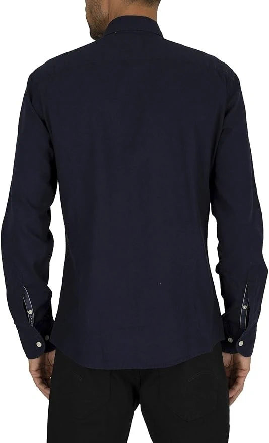 Embroidered Logo Navy Blue Shirt
