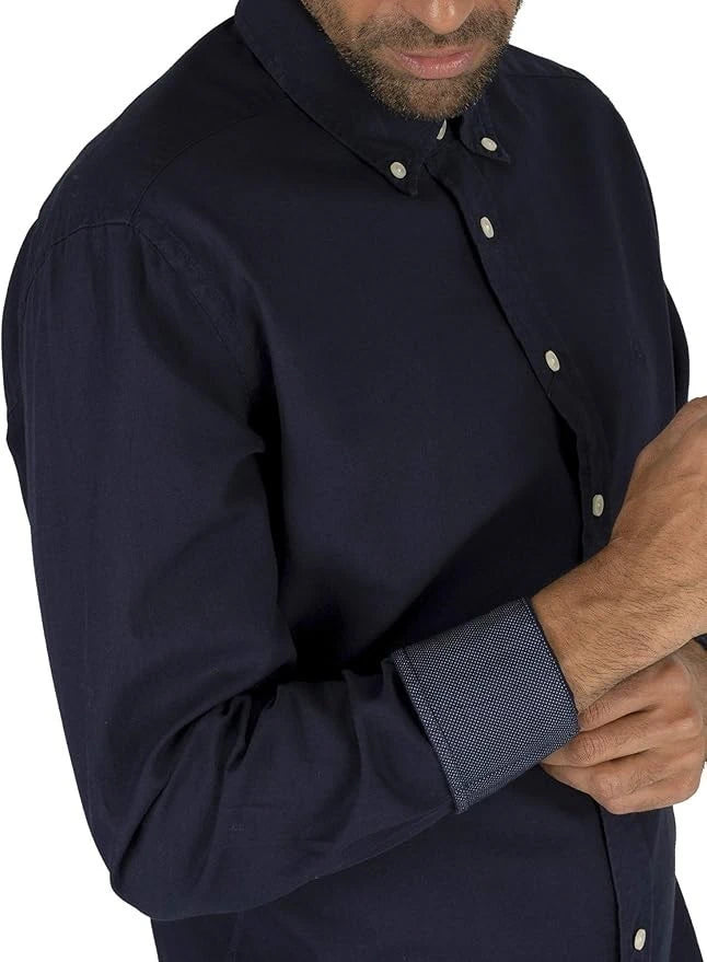 Embroidered Logo Navy Blue Shirt