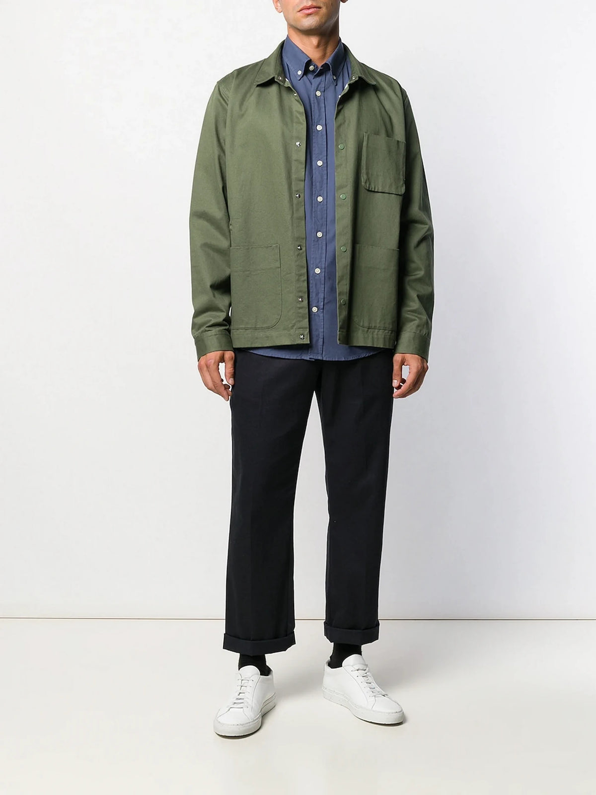 Embroidered Logo Navy Blue Shirt