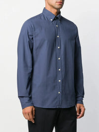 Embroidered Logo Navy Blue Shirt