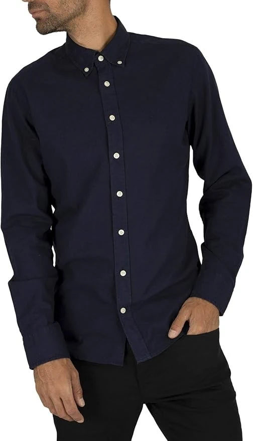 Embroidered Logo Navy Blue Shirt