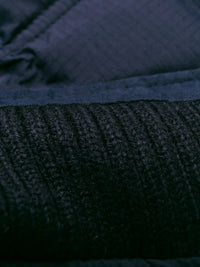 Contrast Padded Navy Blue Overcoat