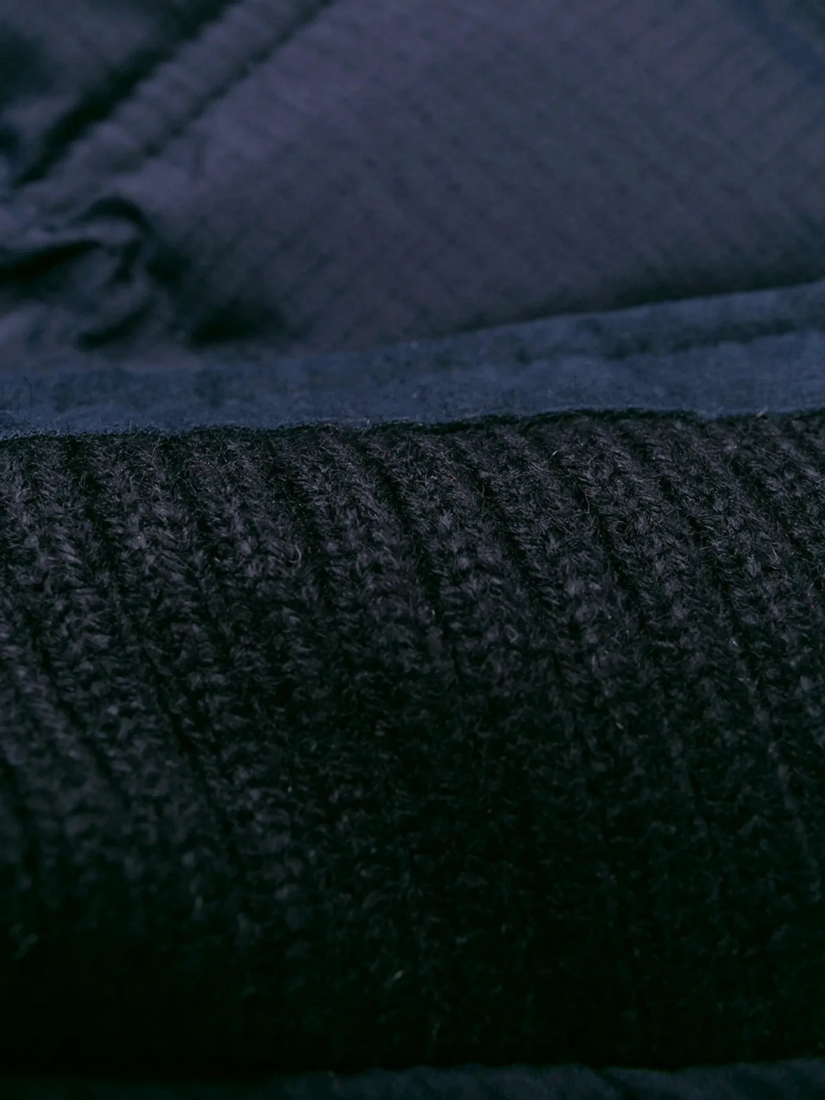 Contrast Padded Navy Blue Overcoat