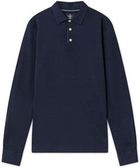 Cotton Linen Navy Polo Shirt