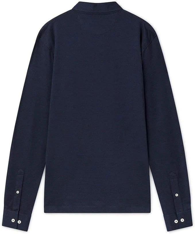 Cotton Linen Navy Polo Shirt