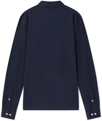 Cotton Linen Navy Polo Shirt