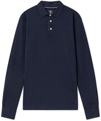 Cotton Linen Navy Polo Shirt