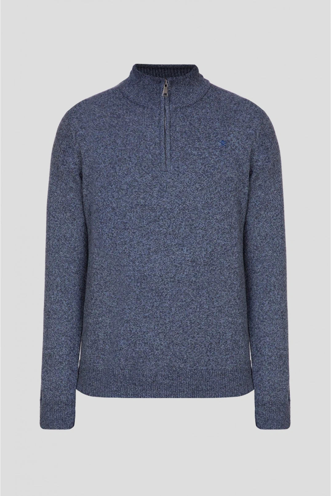 Lambswool Half-Zip Blue Knitwear