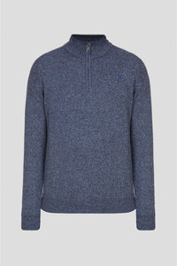 Lambswool Half-Zip Blue Knitwear