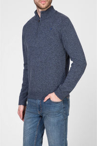 Lambswool Half-Zip Blue Knitwear