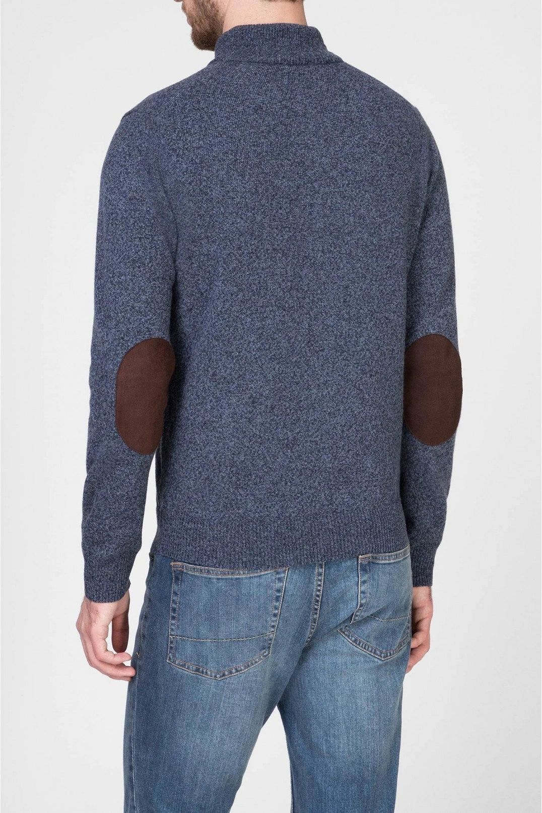 Lambswool Half-Zip Blue Knitwear