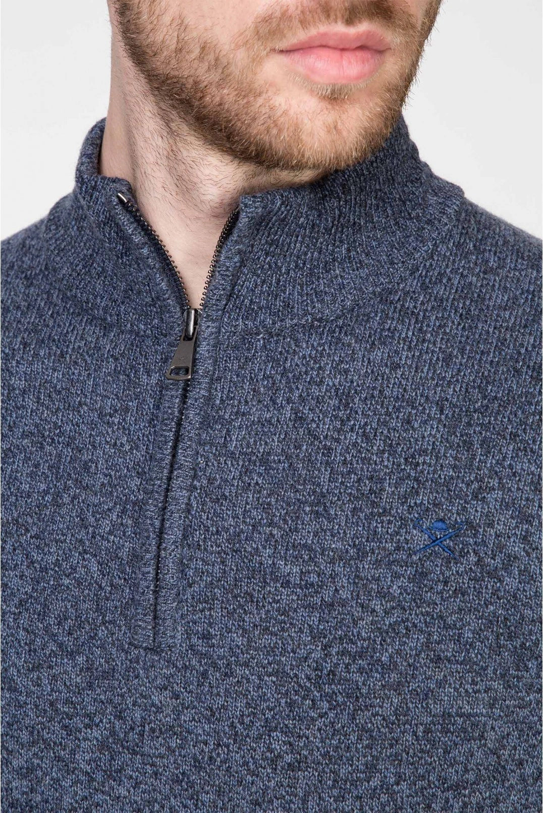 Lambswool Half-Zip Blue Knitwear