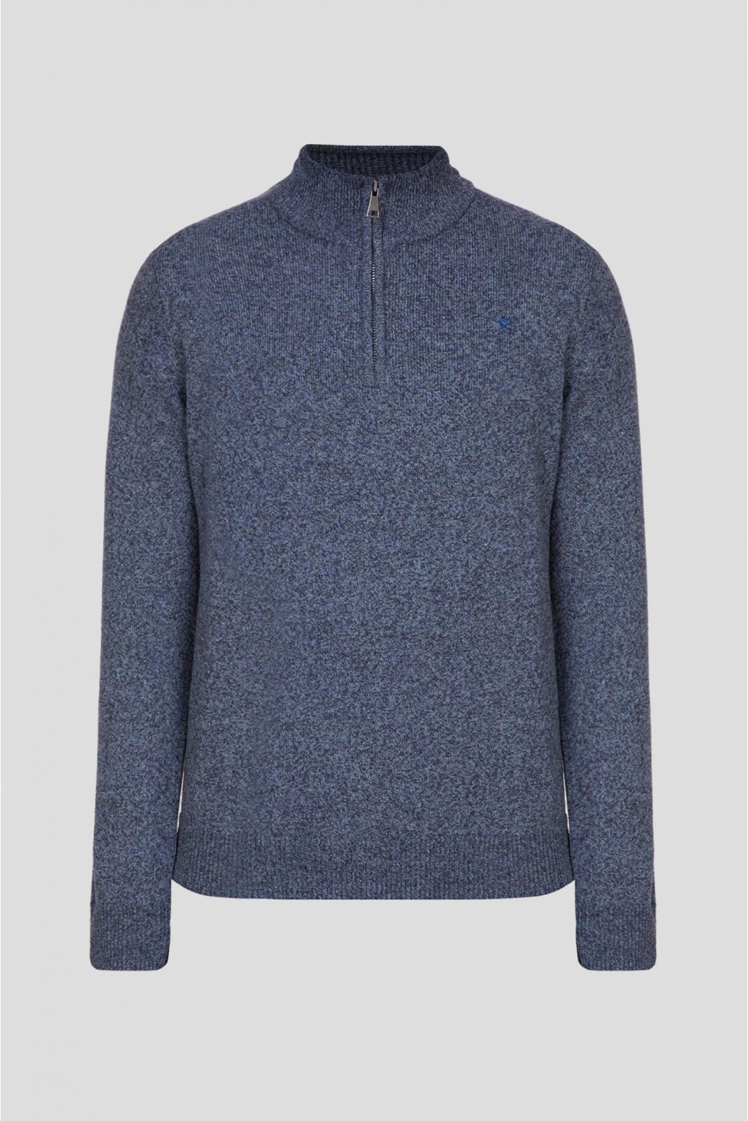 Lambswool Half-Zip Blue Knitwear