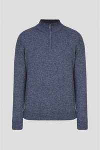 Lambswool Half-Zip Blue Knitwear
