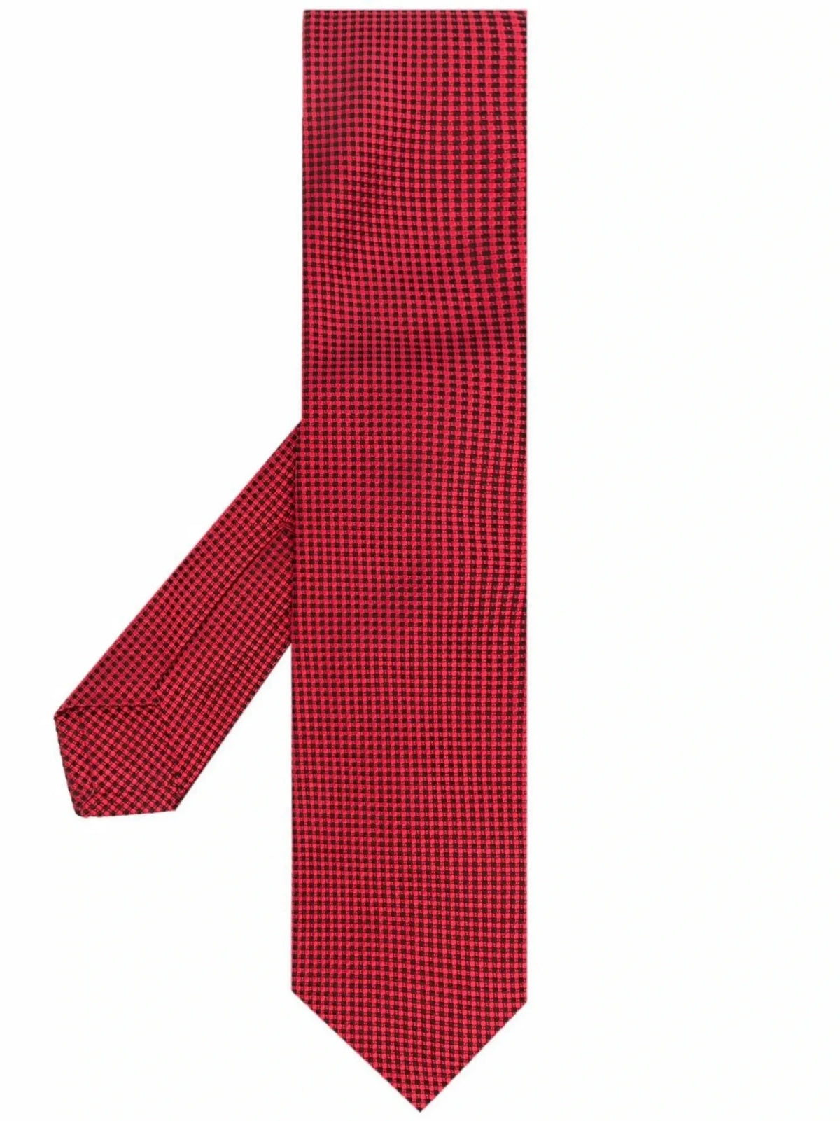 Check-Print Red Tie