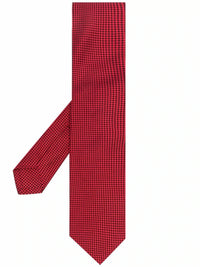 Check-Print Red Tie