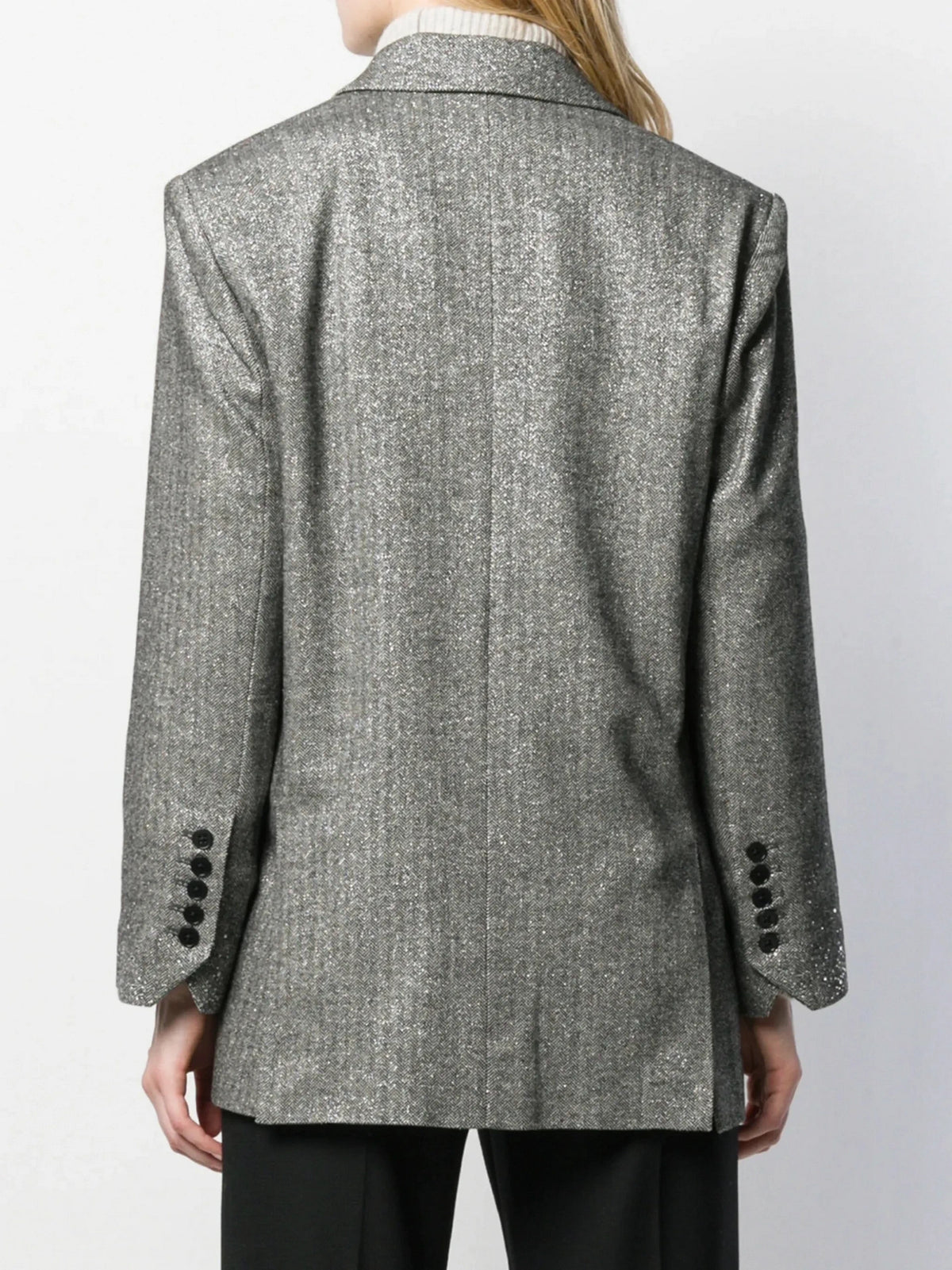 Rhinestone Cuff Silver Blazer