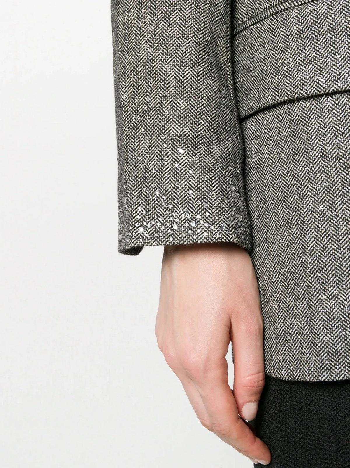 Rhinestone Cuff Silver Blazer