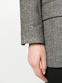 Rhinestone Cuff Silver Blazer