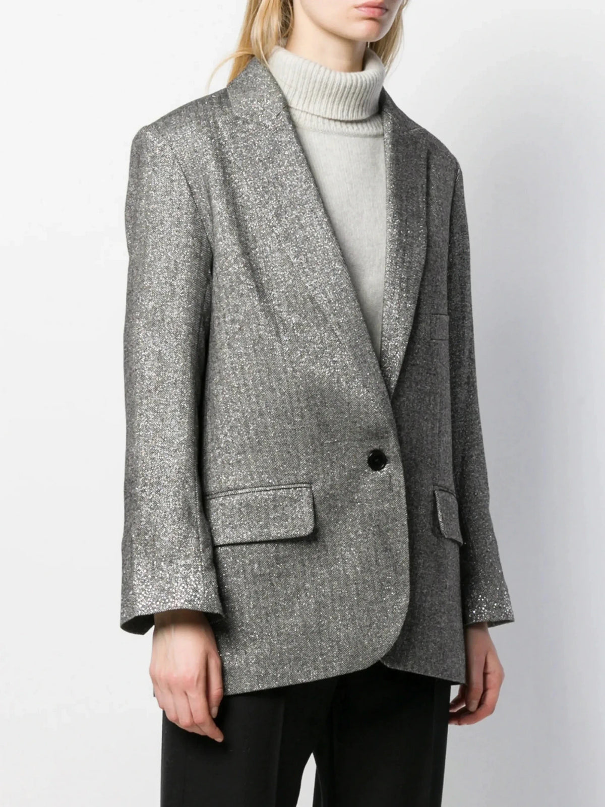 Rhinestone Cuff Silver Blazer