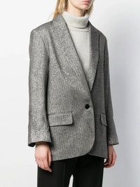 Rhinestone Cuff Silver Blazer