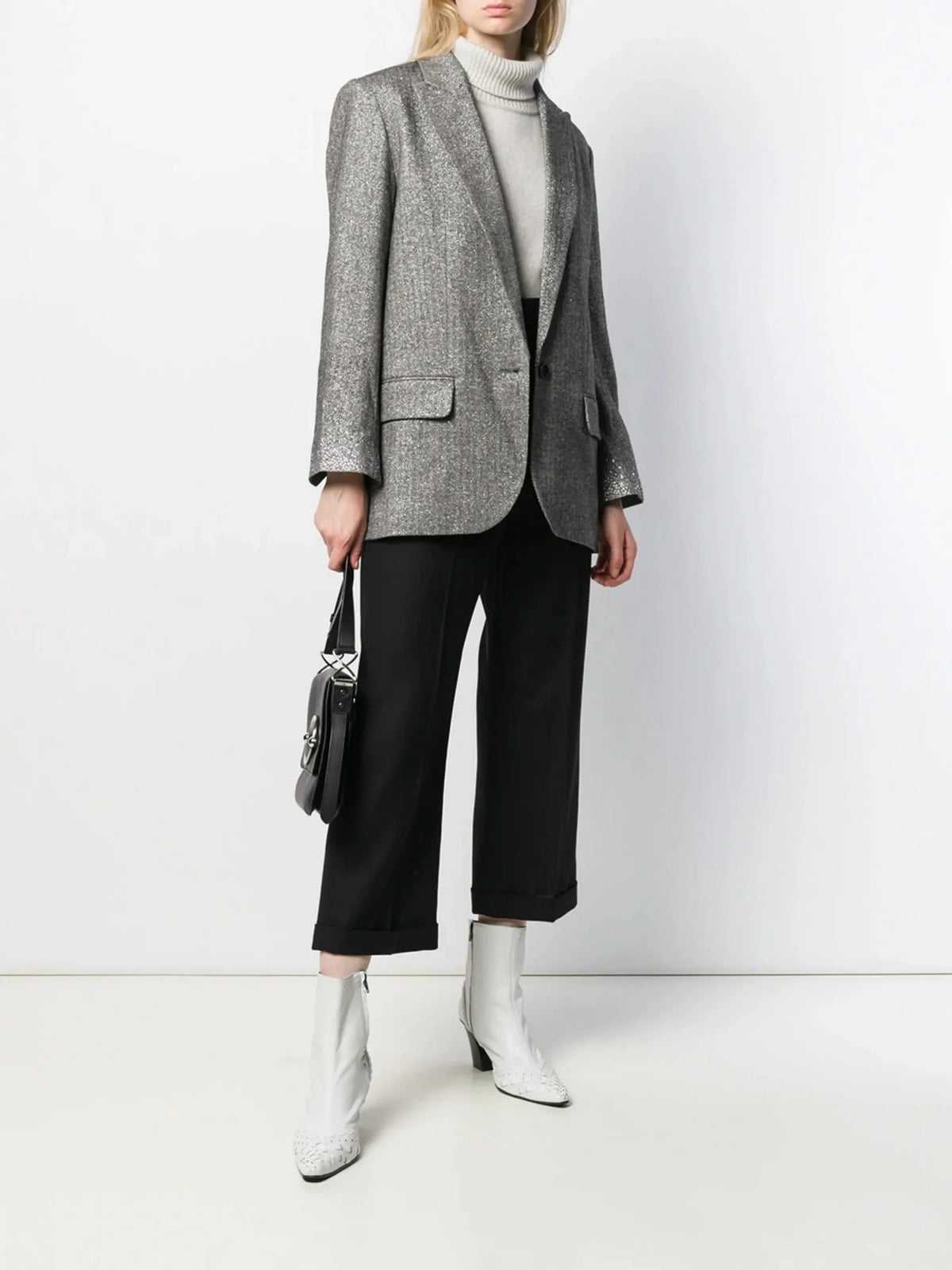 Rhinestone Cuff Silver Blazer