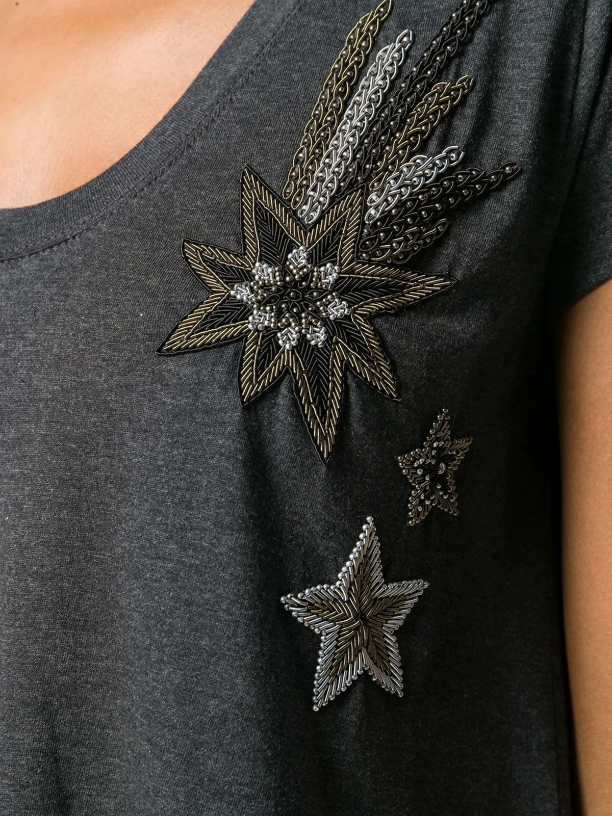 Embroidered Grey T-Shirt