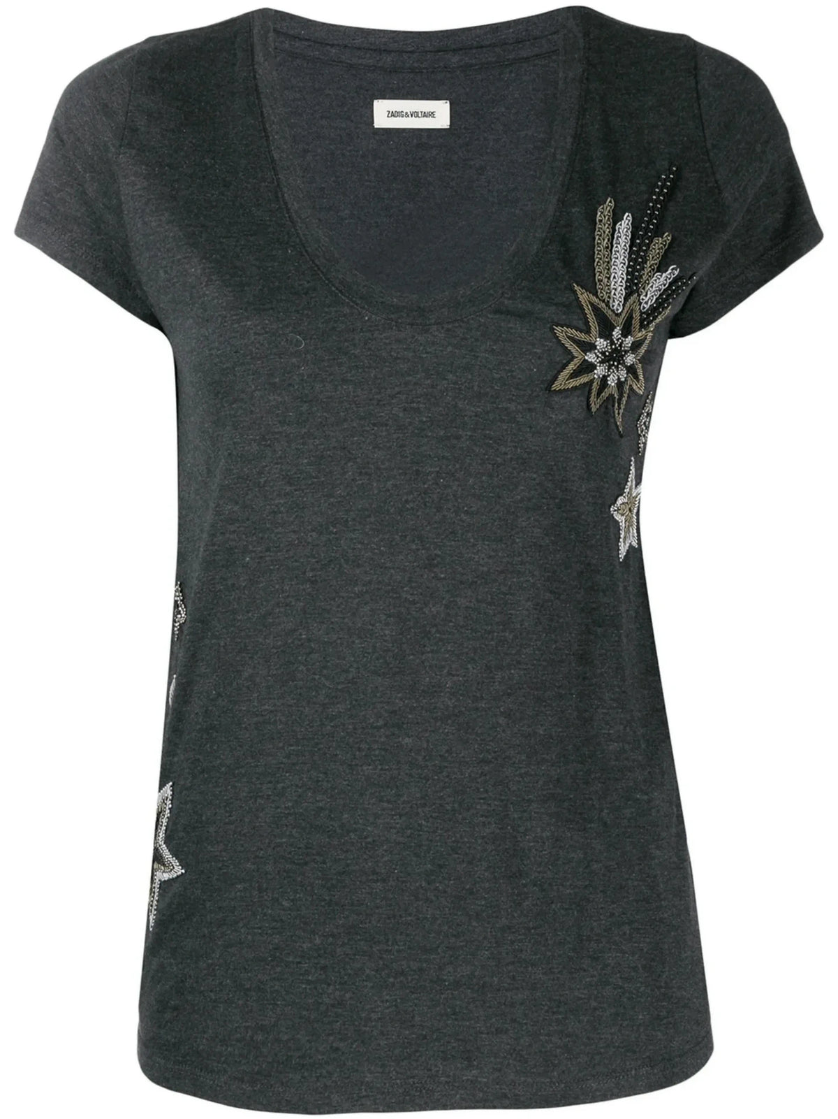 Embroidered Grey T-Shirt