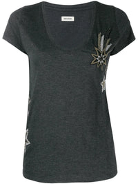 Embroidered Grey T-Shirt