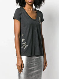Embroidered Grey T-Shirt