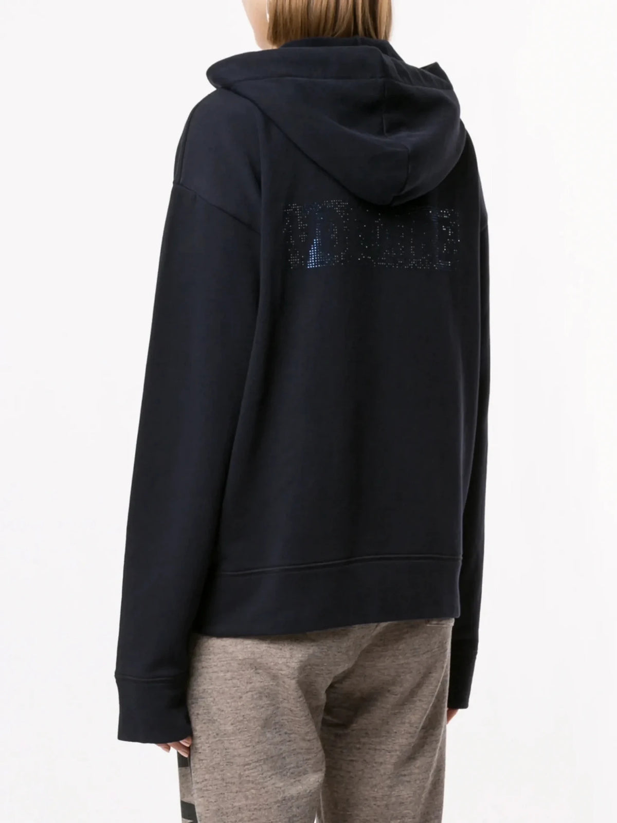 Hono Rhinestone Navy Blue Hoodie