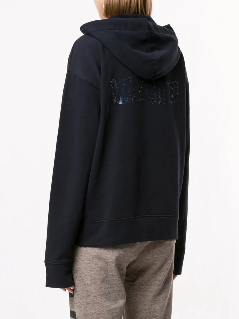 Hono Rhinestone Navy Blue Hoodie