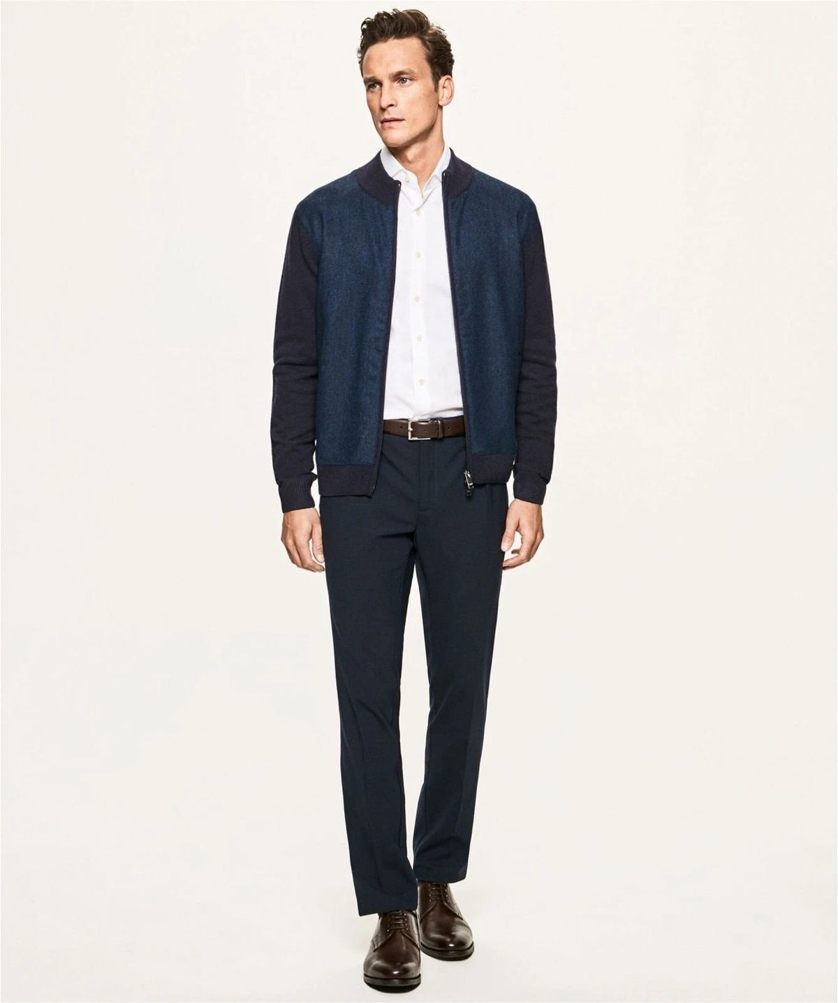 Merino Wool Navy Blue Knitwear