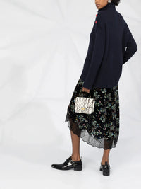 Velvet Silk-Blend Black Skirt