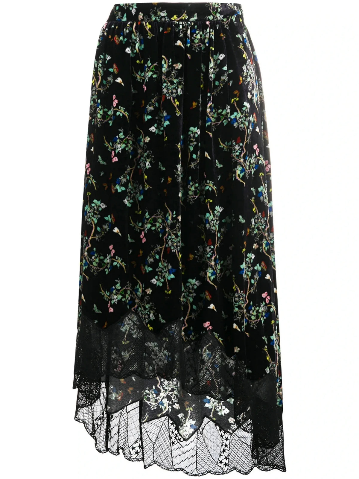 Velvet Silk-Blend Black Skirt