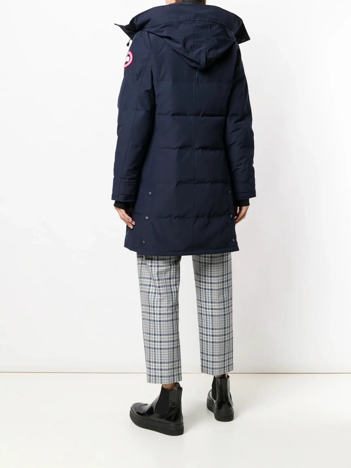 Logo Patch Navy Parka Jacket