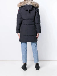 Logo Patch Navy Parka Jacket