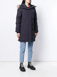 Logo Patch Navy Parka Jacket