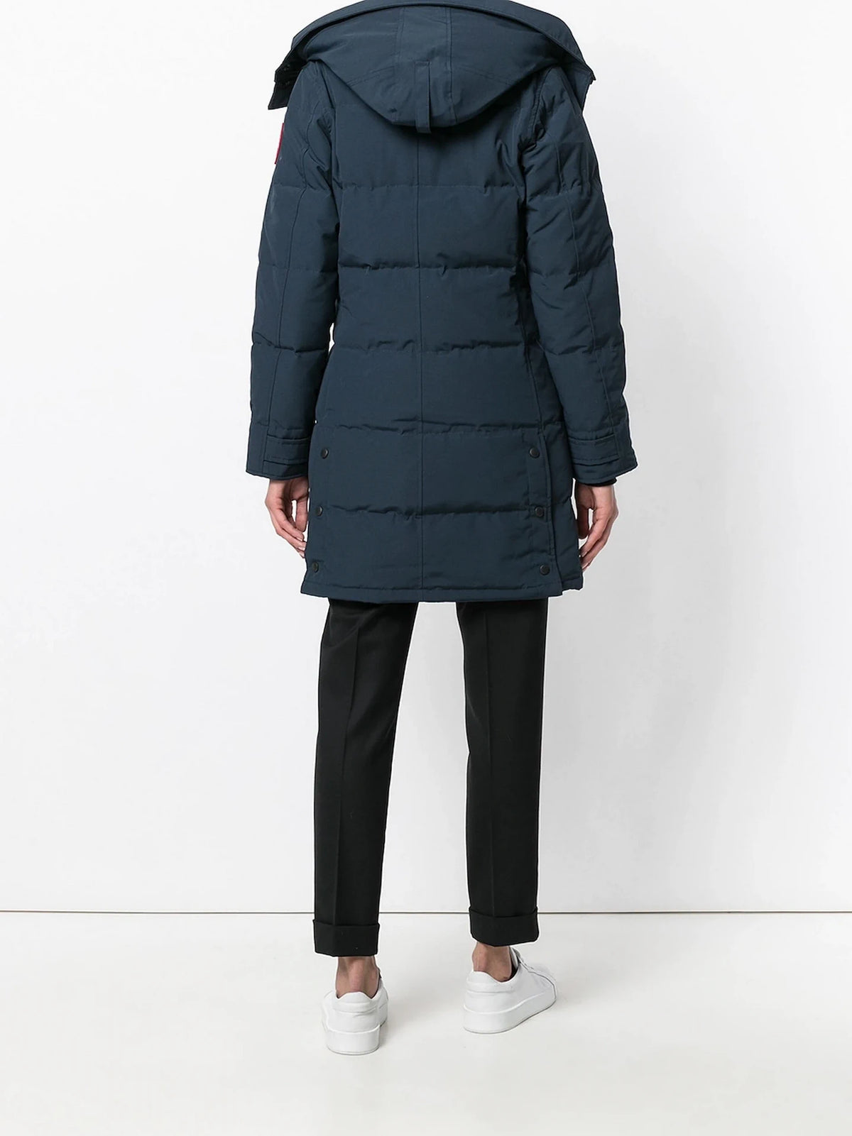 Logo Patch Navy Parka Jacket