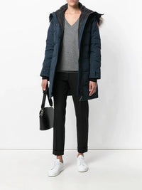 Logo Patch Navy Parka Jacket