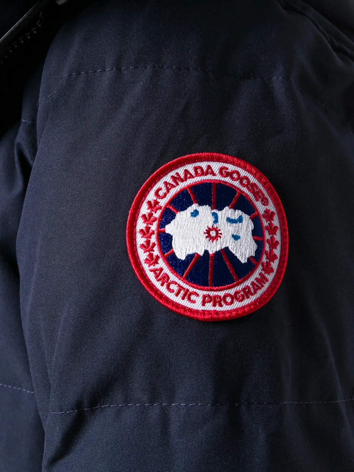 Logo Patch Navy Parka Jacket